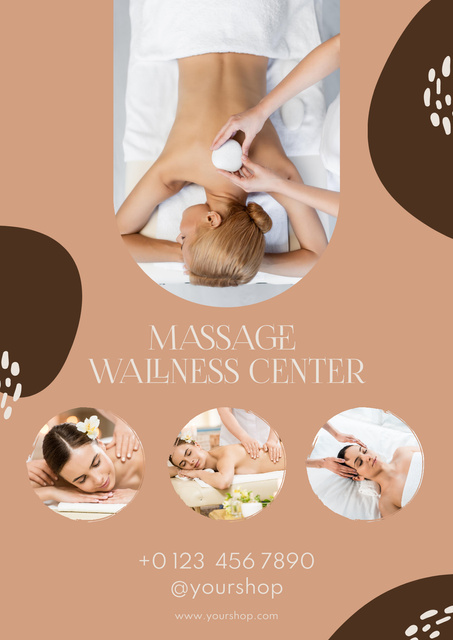 Massage Wellness Center Advertisement Poster Design Template