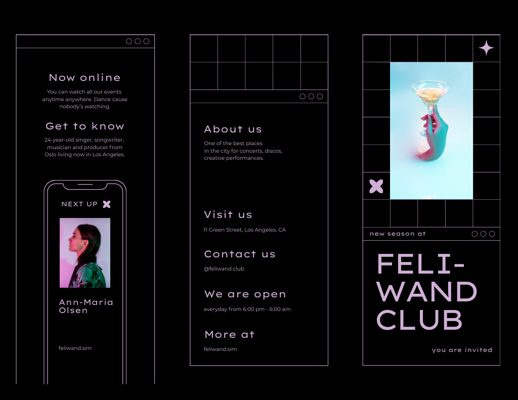 Nightclub Promotion with Cocktail Brochure 8.5x11in – шаблон для дизайну