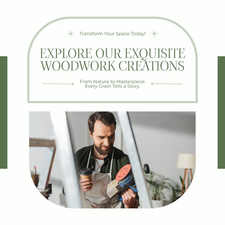 Carpentry and woodworking Instagram Design Template