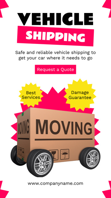 Ontwerpsjabloon van Instagram Story van Offer of Vehicle Shipping Services