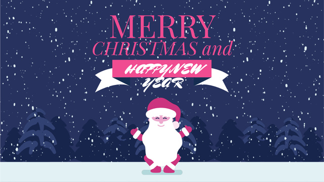 Christmas Greeting Funny Jumping Santa Claus Full HD video Modelo de Design