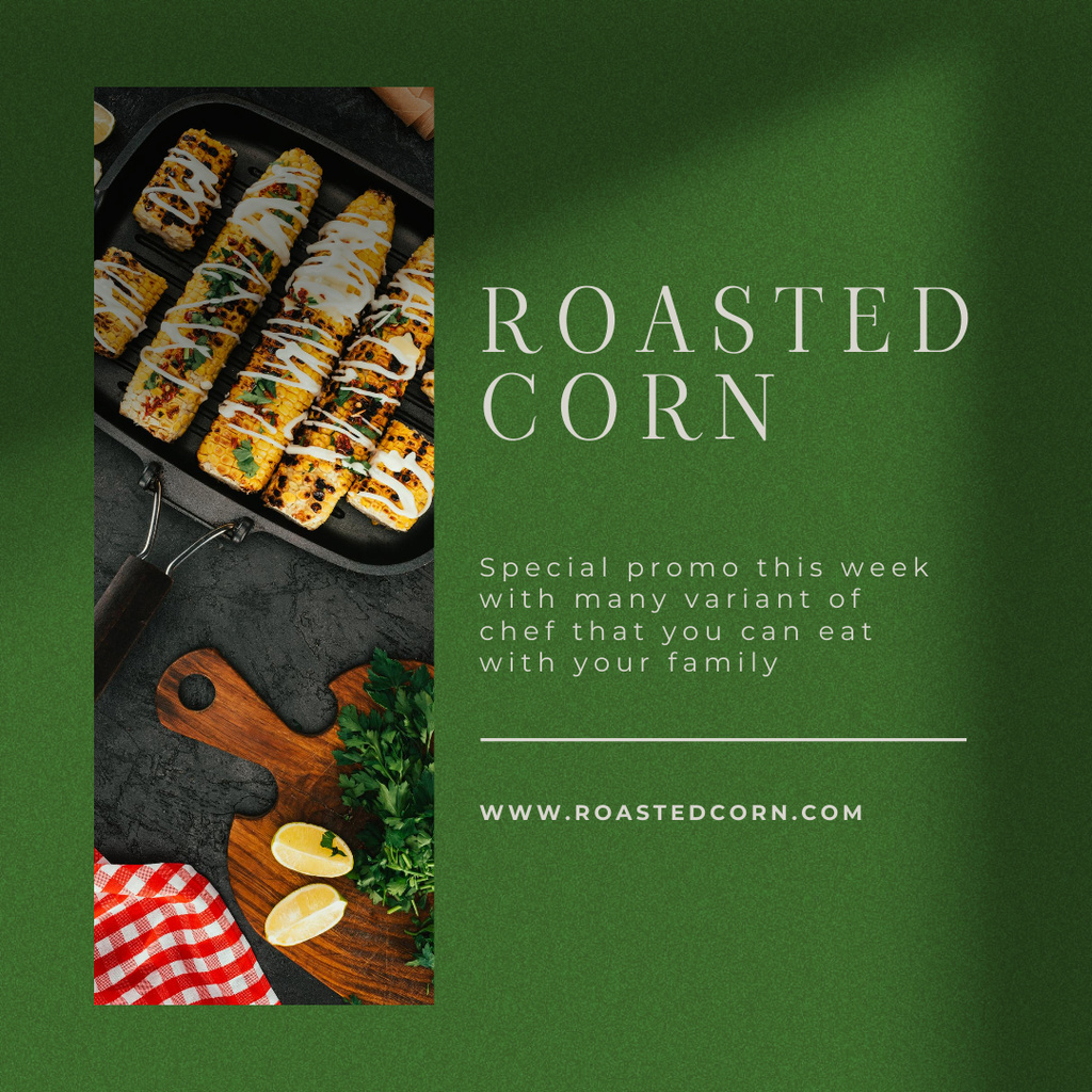 Roasted Corn Special Promotion  Instagram AD Šablona návrhu