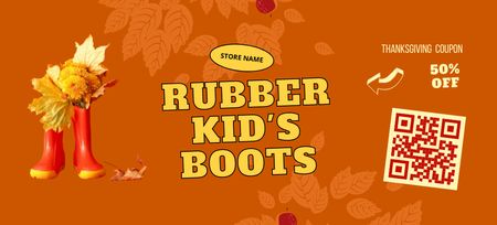Szablon projektu Rubber Kid's Boots Sale on Thanksgiving Coupon 3.75x8.25in