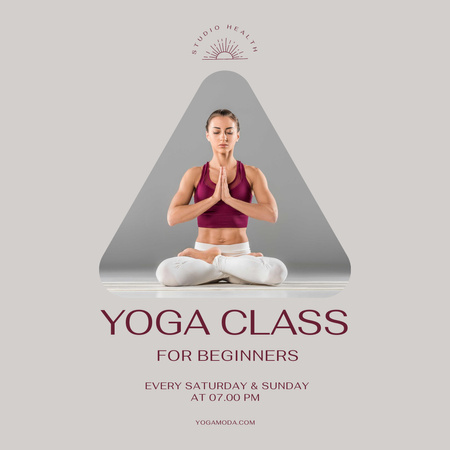 Yoga Class For Beginners Announcement Instagram Design Template
