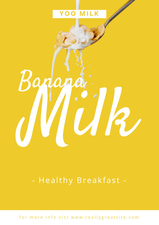 Oferta de café da manhã saudável em amarelo Poster Modelo de Design