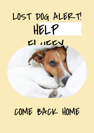 Announcement about Missing Adorable Dog Flyer A5 tervezősablon