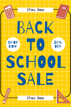Discount School Supplies and Stationery on Yellow Tumblr Design Template
