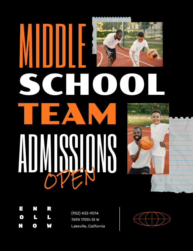 School Apply Announcement Poster 8.5x11in Modelo de Design