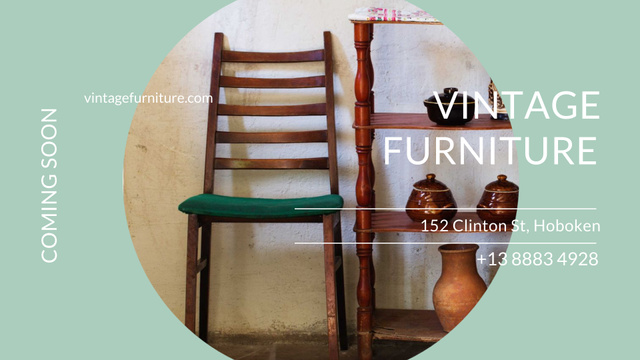 Vintage Furniture for Sale FB event cover Design Template