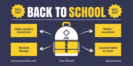 Discount on Stylish Design Backpacks Twitter Design Template
