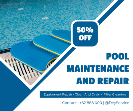 Offer Discounts on Pool Maintenance and Repair Services Facebook Design Template