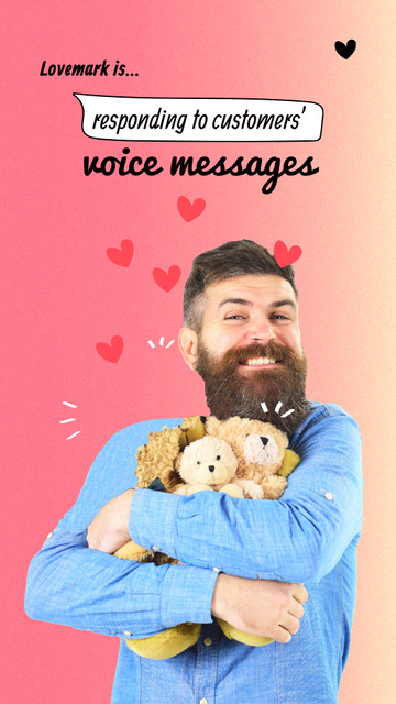 Funny Man holding Voice Messages Instagram Story Šablona návrhu