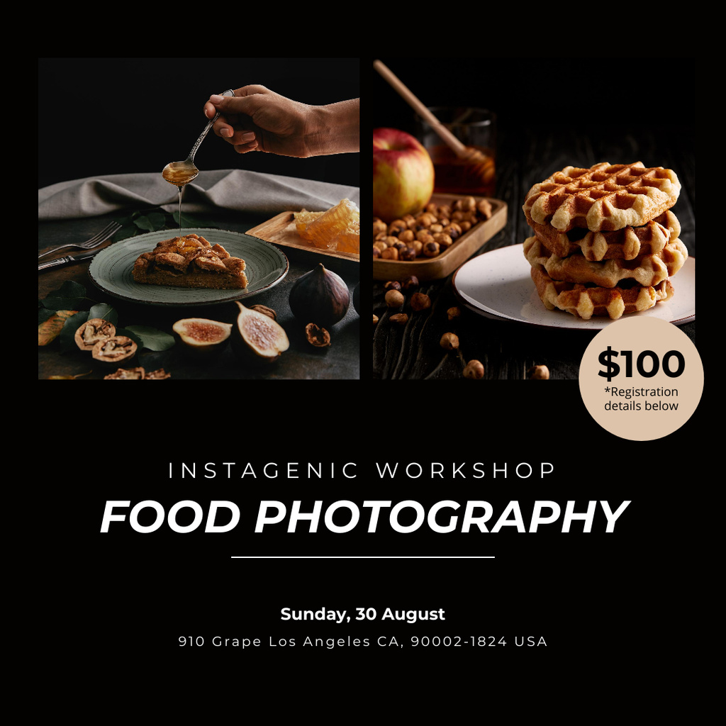 Ontwerpsjabloon van Instagram van Workshop on Food Photography