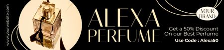 Ontwerpsjabloon van Ebay Store Billboard van Speciale aanbieding van parfum met gouden fles