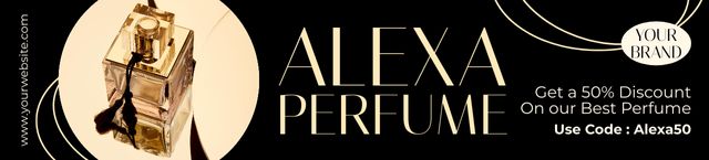 Designvorlage Special Offer of Perfume with Golden Bottle für Ebay Store Billboard