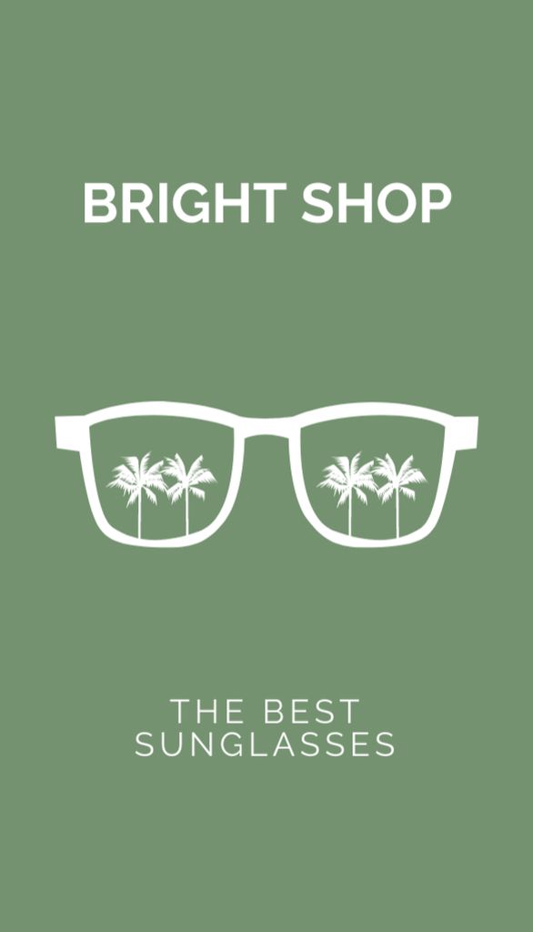 Corporate Store Emblem with Sunglasses Business Card US Vertical tervezősablon