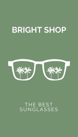 Template di design Emblema del negozio aziendale con occhiali da sole Business Card US Vertical