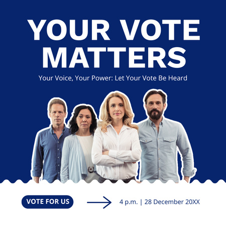 Middle-Aged Men and Women in Elections Instagram AD Design Template