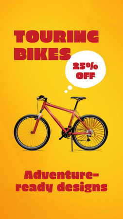 Well-balanced Bicycles For Tours With Discounts Offer Instagram Video Story Design Template