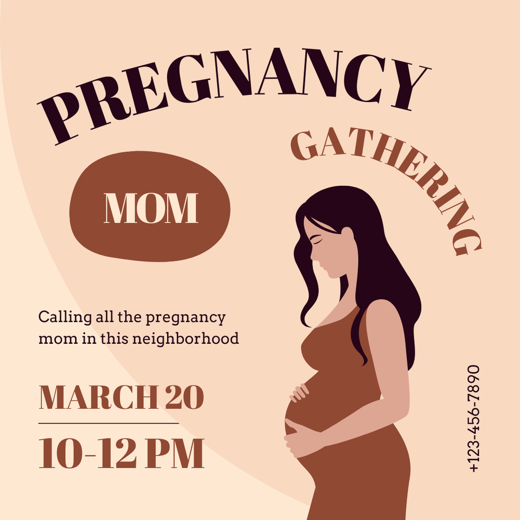 Announcement about the Meeting of Expectant Mothers Instagram Modelo de Design