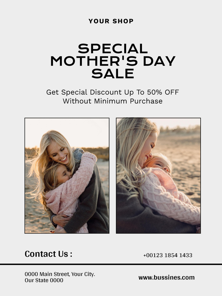 Designvorlage Special Sale Ad on Mother's Day für Poster US