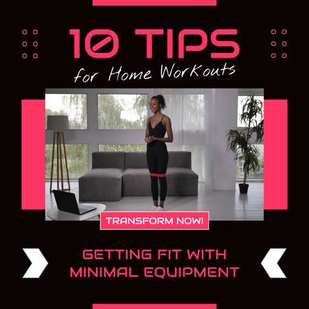 Platilla de diseño Essential Set Of Tips For Workouts At Home Animated Post
