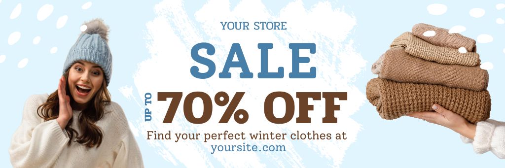 Winter Sale of Sweaters Email header – шаблон для дизайна