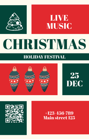 Platilla de diseño Christmas Festivity with Decoration and Tree Invitation 4.6x7.2in