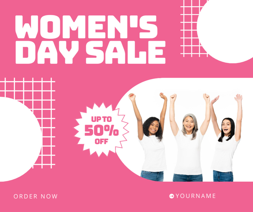 Ontwerpsjabloon van Facebook van Women's Day Sale Ad