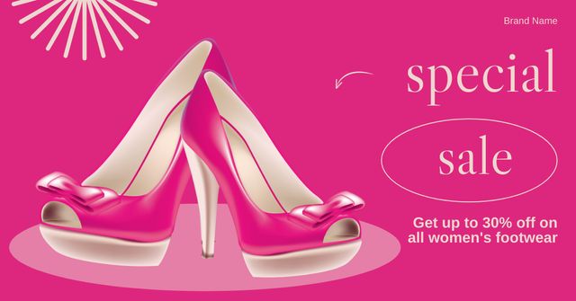 Special Sale of High Heels Shoes Facebook AD Design Template