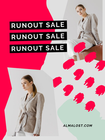 Women's Day Holiday Sale with Women in Suits Poster 36x48in Design Template