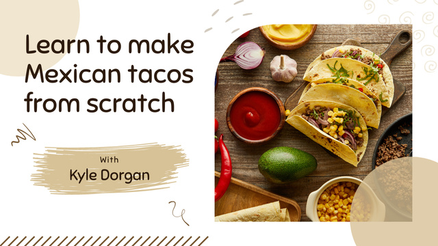 Mexican Menu with Delicious Tacos Youtube Thumbnail Design Template