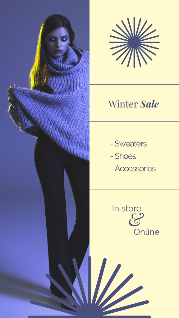 Ontwerpsjabloon van Instagram Story van Winter Fashion Sale