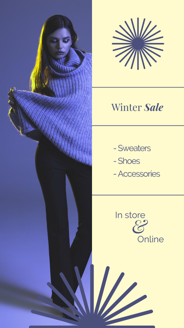 Winter Fashion Sale Instagram Story Modelo de Design