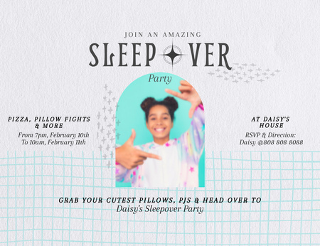 Modèle de visuel Amazing Sleepover Party - Invitation 13.9x10.7cm Horizontal