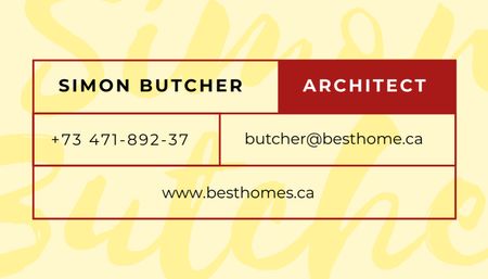 Platilla de diseño Architect Services Offer in Red Business Card US