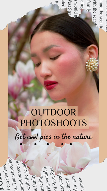 Designvorlage Professional Outdoor Photoshoots Offer With Flowers für TikTok Video