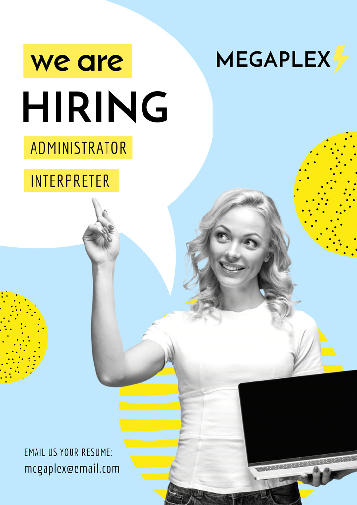 Ontwerpsjabloon van Poster van Hiring Administrator Interpreter Specialists