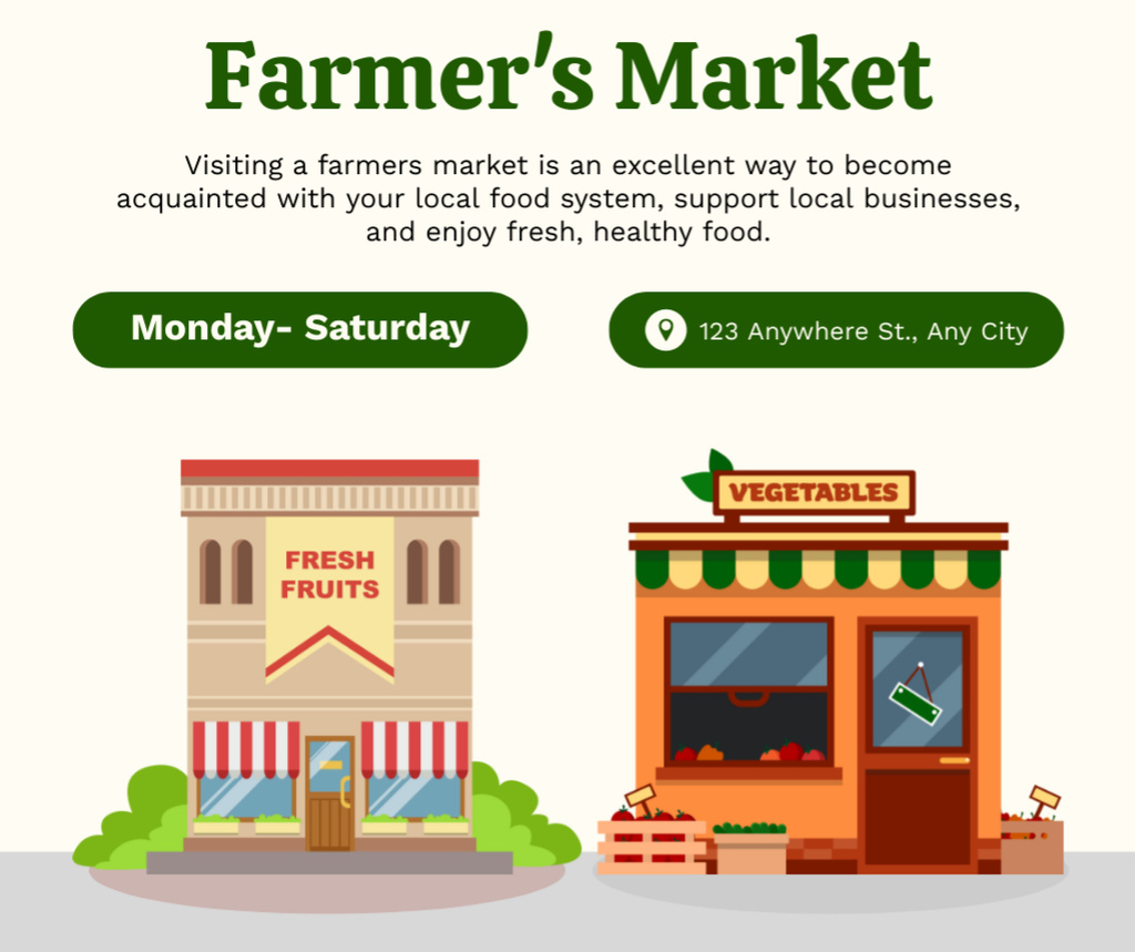 Designvorlage Local Market with Farm Goods für Facebook