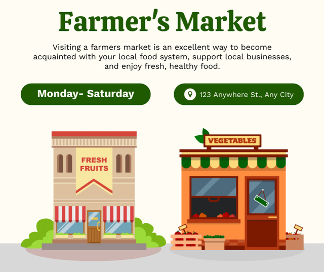 Ontwerpsjabloon van Facebook van Local Market with Farm Goods