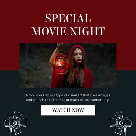 Film Gecesi Özel Fırsatı Instagram Tasarım Şablonu
