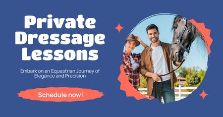 Dressage Lessons Offer with Experienced Instructor Facebook AD Design Template