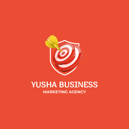 Platilla de diseño Marketing Agency Emblem with Target Animated Logo