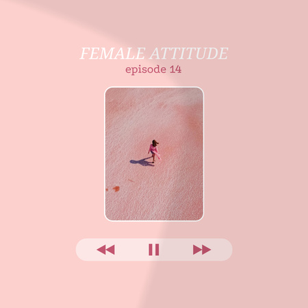 Designvorlage Girl Power Podcast Promotion with Girl on Beach für Instagram
