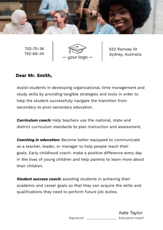 Letter From School Explaining Various Job Positions Letterhead Design Template