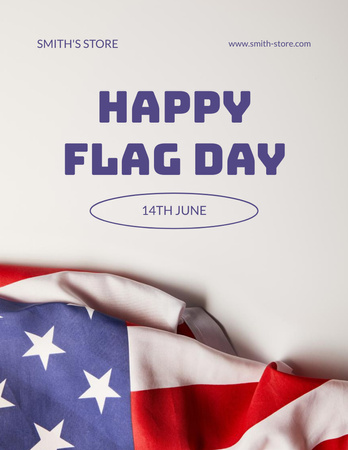 Flag Day Celebration Announcement Poster 8.5x11in Design Template