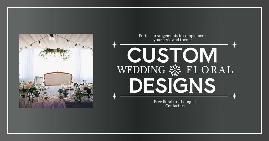 Custom Floral Wedding Ceremony Designs Facebook AD Modelo de Design