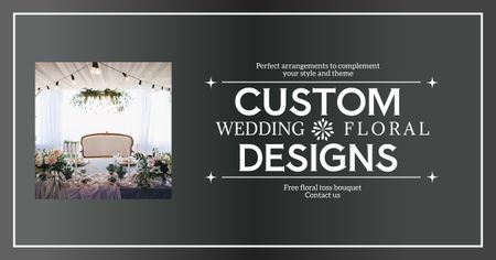Προσαρμοσμένα σχέδια για τελετές γάμου με λουλούδια Facebook AD Πρότυπο σχεδίασης