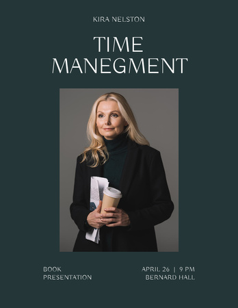 Book Presentation about Time Management Poster 8.5x11in Design Template