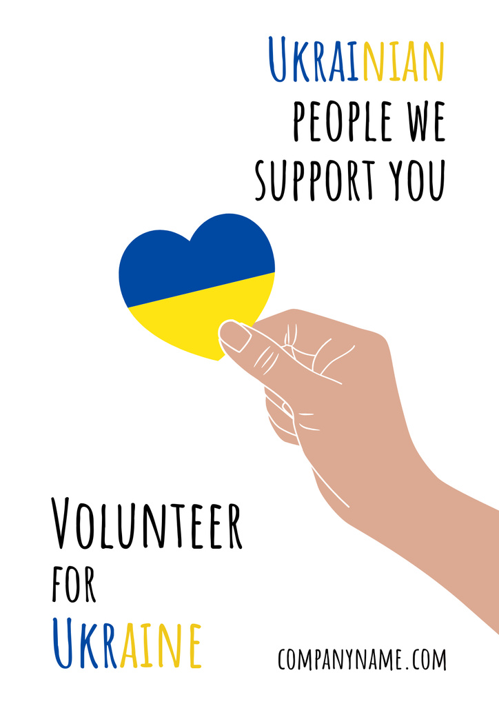 Volunteer for Ukraine Poster Tasarım Şablonu